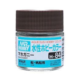 Mr Hobby Aqueous Color H84 Semi-Gloss Mohagany 10ml Bottle (6 Pack)