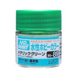 Mr Hobby Aqueous Color H89 Metallic Green 10ml Bottle (6 Pack)