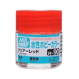 Mr Hobby Aqueous Color H90 Gloss Clear Red 10ml Bottle (6 Pack)