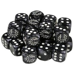 Conquest: Logo - Dark Grey Marbled Dice