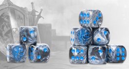 Conquest: Hundred Kingdoms - Steel Grey Marbled Dice