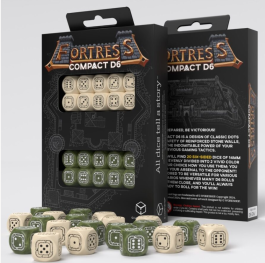 Fortress Compact D6 Dice Set: Beige & Olive