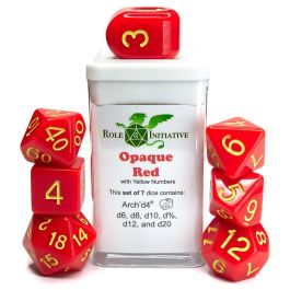 Dice:7-Set Opaque Red/Yellow