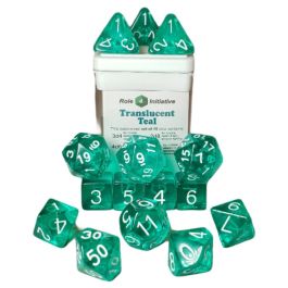 Dice:15-Set Translucent Teal