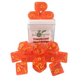 Dice:15-Set Translucent Blood Orange/Yellow