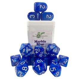 Dice:15-Set Marble Blue