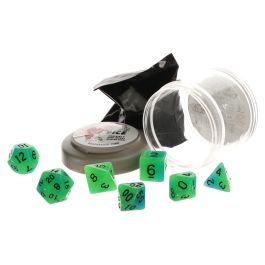 Pizza Dungeon Dice: Glow Green-Blue/Black