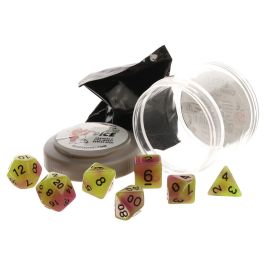 Pizza Dungeon Dice: Glow Yellow-Purple/Black