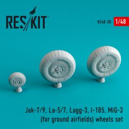 Res/Kit Jak-7/9, La-5/7, Lagg-3, I-185, MiG-3 for ground airfields wheels set