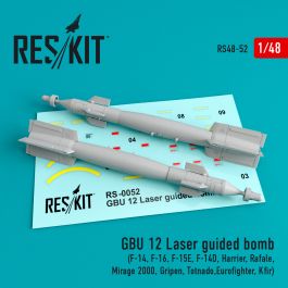Res/Kit GBU 12 Bomb (2 pcs) (F-14, F-16, F-15E, F-14D, Harrier, Rafale, Mirage 2000, Gripen, Totnado,Eurofighter, Kfir)