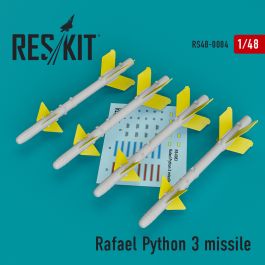 Res/Kit Rafael Python 3 missile (4 pcs) (IAI Kfir, F-15C/I, F-16I, JF-17, MiG-211, Mirage F.1)