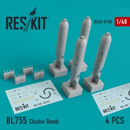 Res/Kit BL755 Cluster Bomb (4 pcs) (, Jaguar, Harrier, Phantom, MiG-27)