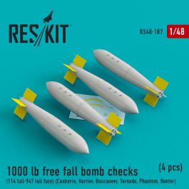 Res/Kit 1000 lb free fall bomb checks (114 tail-947 tail fuze) (Canberra, Harrier, Buccaneer, Tornado, Phantom, Hunter) (4 pcs)