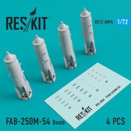 Res/Kit FAB-250_-54 Bomb (4 pcs) (MiG-21/23/27/29, Su-7/17/20/22/24/25/27/30/34, YAK-130)