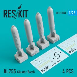 Res/Kit BL755 Cluster Bomb (4 pcs) (, Jaguar, Harrier, Phantom, MiG-27)