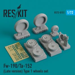 Res/Kit Fw-190/Ta-152 (Late version) Type 1 wheels set