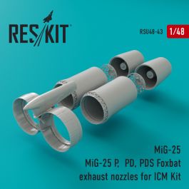Res/Kit MiG-25 P, PD, PDS Foxbat exhaust nozzles for ICM Kit