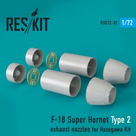 Res/Kit F-18 Super Hornet Type 2 exhaust nozzles for Hasegawa Kit