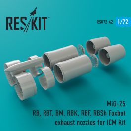 Res/Kit MiG-25 RB, RBT, BM, RBK, RBF, RBSh Foxbat exhaust nozzles for ICM Kit