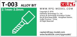 RPG Alloy Bit set 2.1mm-3.0mm