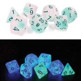 7 Piece Dice Set Glowworm Frosted