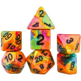 Role Playing  Dice Set (7): Rainbow Gold