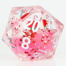 Dice: d20 single 54mm Valentine's Snow Globe