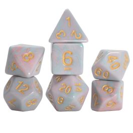 RPG Dice Set (7): Unicorn - Pink