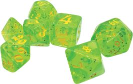 Polyhedral Dice Set (7): Munchkin - Green/Yellow