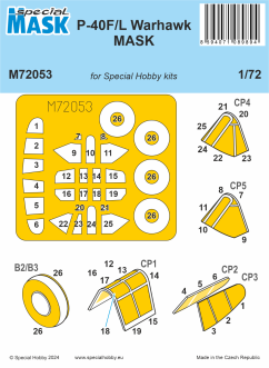 Special Hobby 1/72 P-40F/L Warhawk MASK for Special Hobby Kits