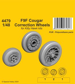 CMK 1/48 F6F-9 Cougar Correction Wheels Set / for Kitty Hawk kits