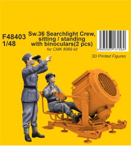 CMK 1/48 3D Printed Sw.36 Searchlight Crew, sitting / standing with binoculars