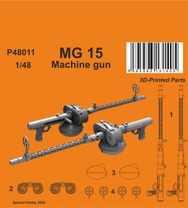 CMK 1/72 3D Printed MG 15 Machine gun (2 pcs)