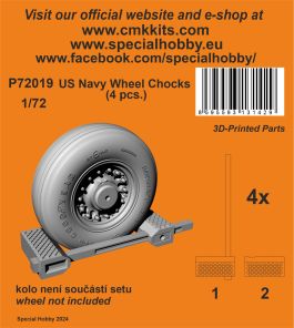 CMK 1/72 3D Printed US Navy Wheel Chocks