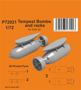 CMK 1/72 3D Printed Tempest 500 lb Bombs and racks for Airfix kit