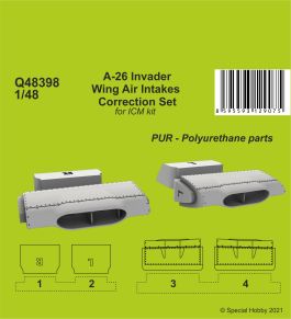 CMK 1/48 A-26 Invader Wings Air Intakes Correction Set