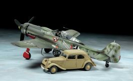 Tamiya 1/48 Fw190 D-9 JV44 W/Citroen 11CV (Aircraft, Staff Car & Pilot figure in set)