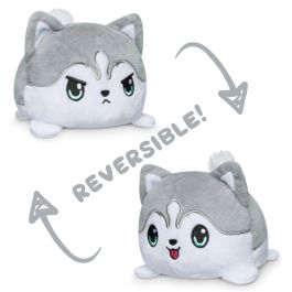 Reversible Husky Plush: Happy & Angry Grey