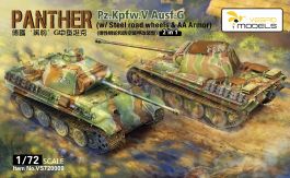 Vespid Models 1/72 Pz.Kpfw.V PantherAusf.G (w/ Steel road wheels & AA Armor)2in1