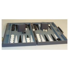 Backgammon Set: 15" Grey Vinyl