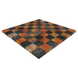 14.5" Leatherette Board Fire/Black Squares