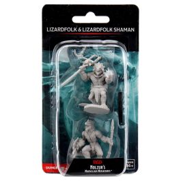 Dungeons & Dragons: Nolzur's Marvelous Minis: Lizardfolk & Lizardfolk Shaman W12 (Unpainted)