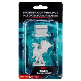 Dungeons & Dragons: Nolzur's Marvelous Minis: Bronze Dragon Wyrmling & Treasure W13 (Unpainted)
