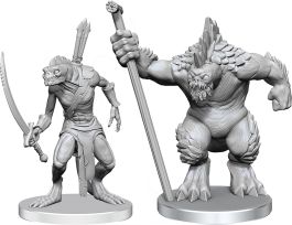 Pathfinder Battles Deep Cuts Unpainted Miniatures: Xulgath Skirmisher & Stoneliege