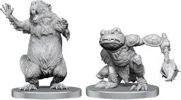 Pathfinder Battles Deep Cuts Unpainted Miniatures: Boggard Scout & Castoroides